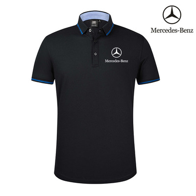 2022 Polo Mercedes Benz Homme Pique Col Contrasté Manche Courte Coton Extensible